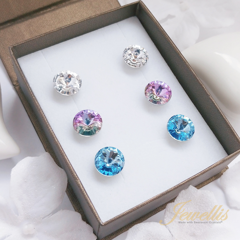 Dárkový set náušnic Rivoli s krystaly Swarovski "VYBER & MIXUJ" - 3 páry