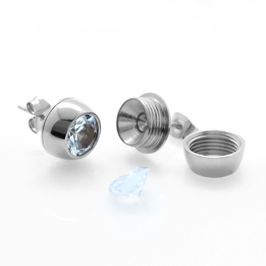 Ocelové náušnice pecky Chaton Change-N-Go s krystaly Swarovski 6mm - 7 v 1