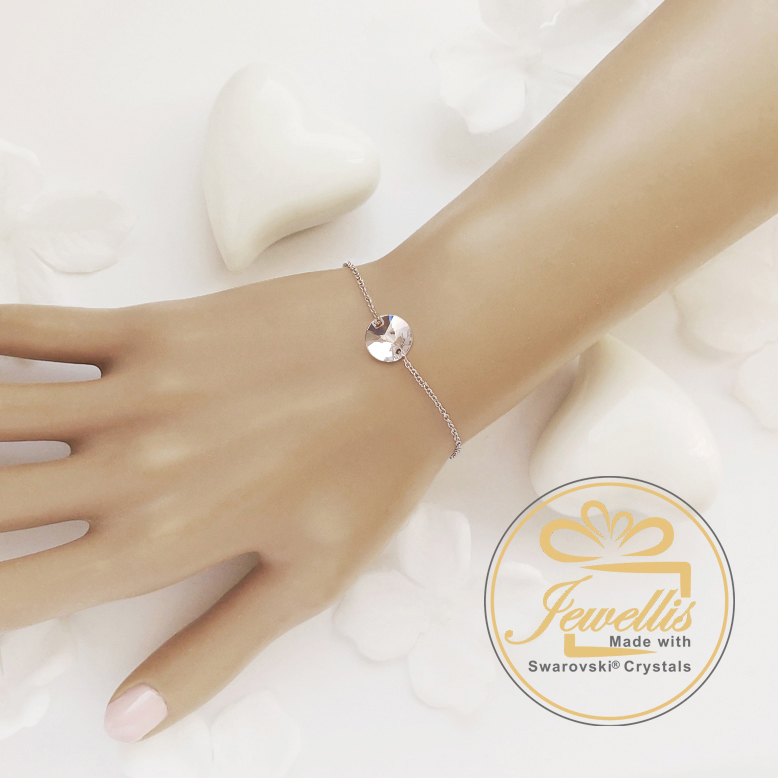 Ocelový náramek Rivoli s krystalem Swarovski - Light Rose