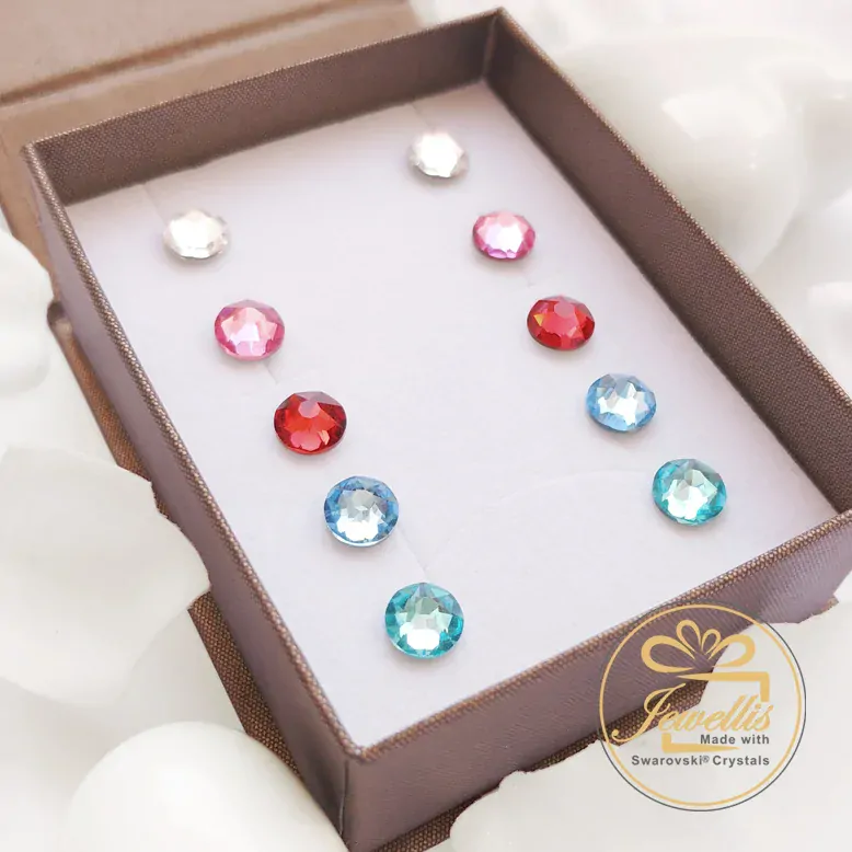 Dárkový set náušnic Xirius Rose Chatons - 5 párů s krystaly Swarovski