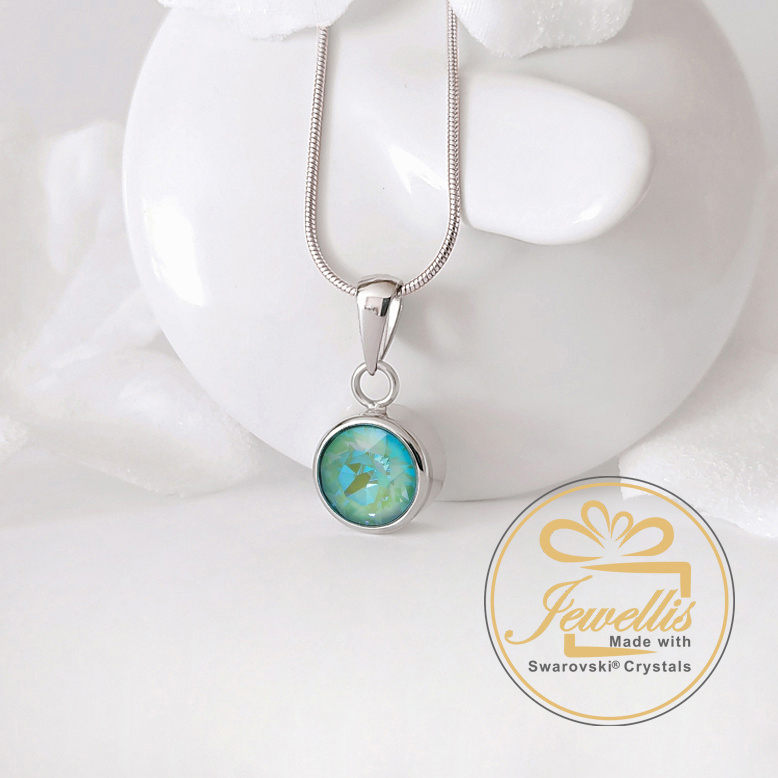 Ocelový náhrdelník s krystalem Swarovski - Silky Sage Delite