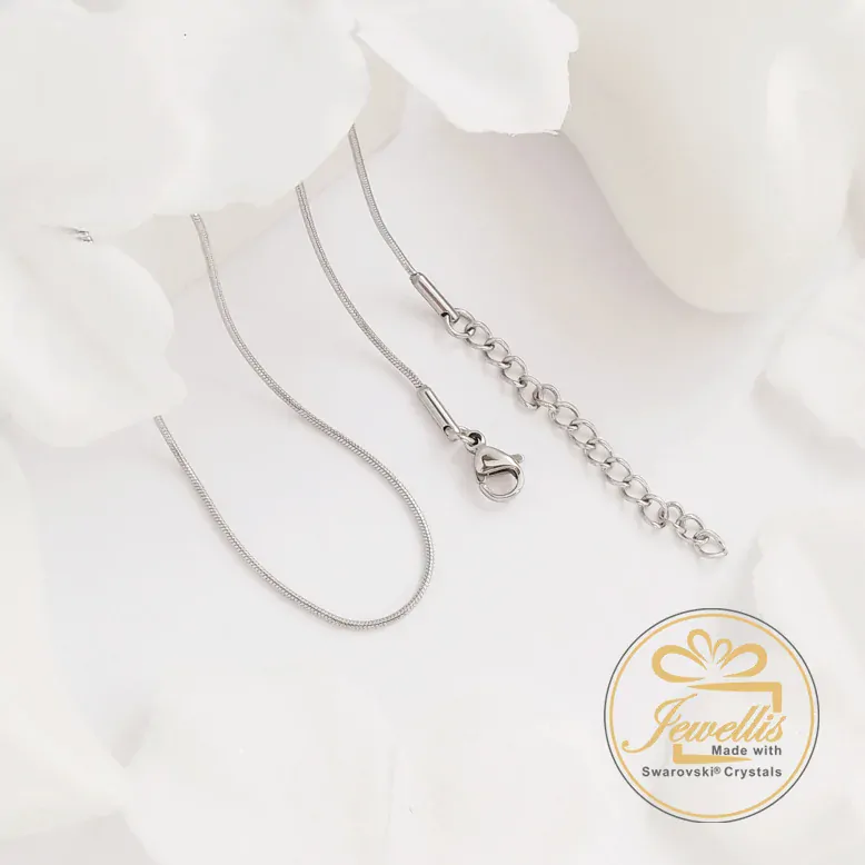 Ocelový náhrdelník ve tvaru kapky s krystalem Swarovski - Emerald