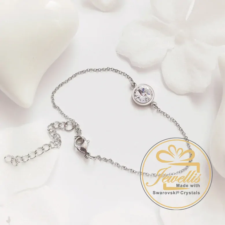 Ocelový náramek Rivoli s krystalem Swarovski - Crystal Vitrail Light