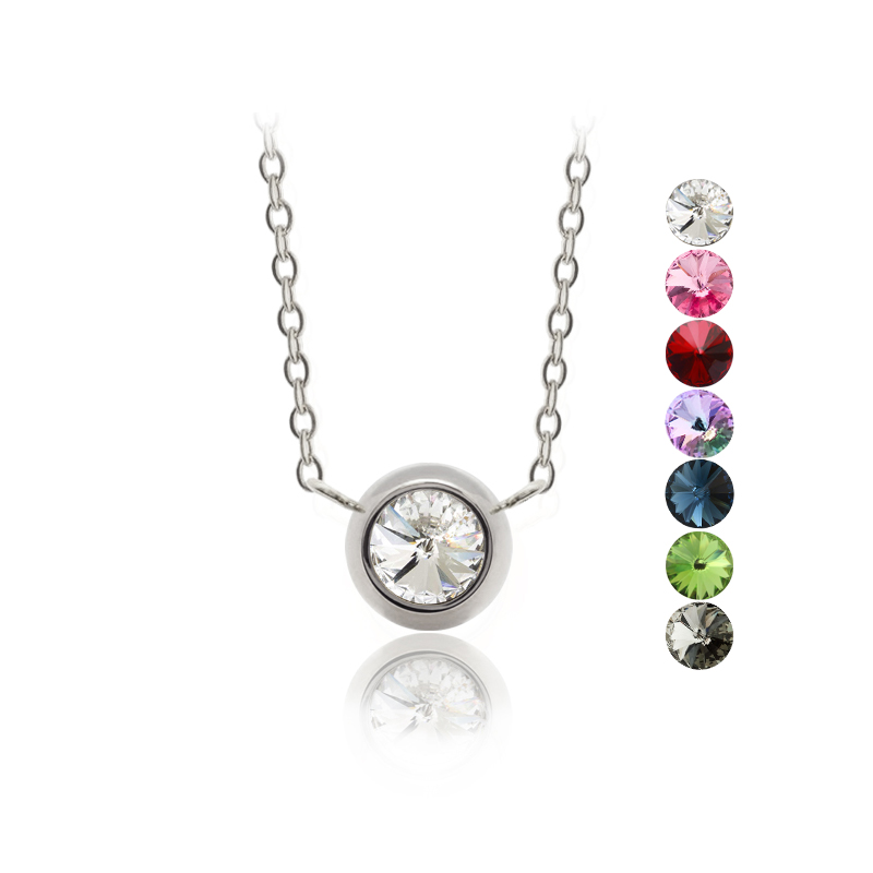 Ocelový náhrdelník Rivoli Change-N-Go s krystalem Swarovski 6mm - 7 v 1
