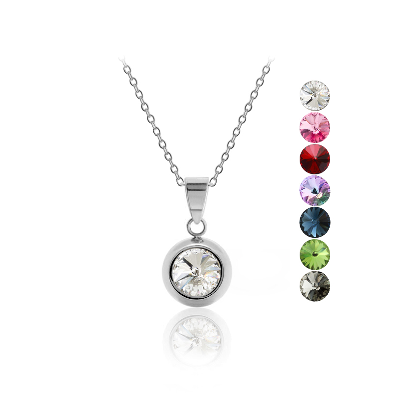 Ocelový náhrdelník Rivoli Change-N-Go s krystalem Swarovski 6mm - 7 v 1