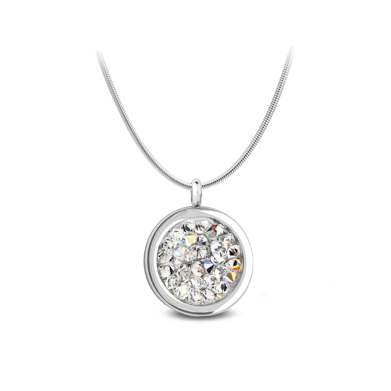Ocelový náhrdelník Crystal Rocks s krystaly Swarovski - Crystal AB