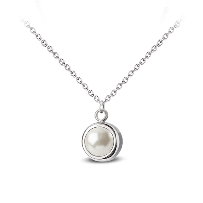 Ocelový náhrdelník Ice Deluxe Pearl s perlou Button Swarovski 6mm - Crystal White v hodnotě 439 Kč