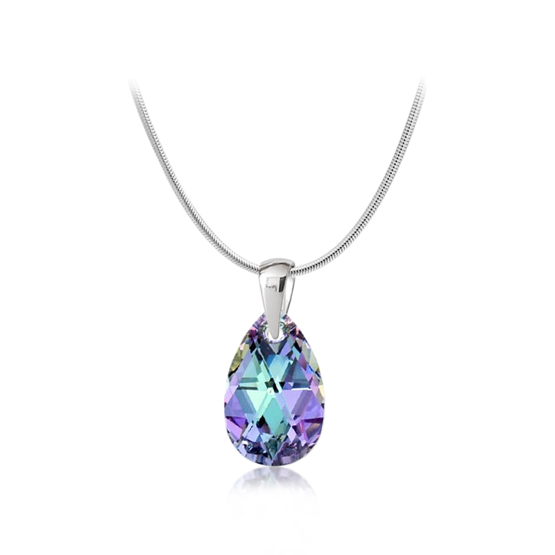 Ocelový náhrdelník ve tvaru kapky s krystalem Swarovski - Crystal Vitrail Light