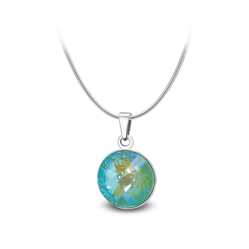 Ocelový náhrdelník s krystalem Rivoli Swarovski - Silky Sage Delite
