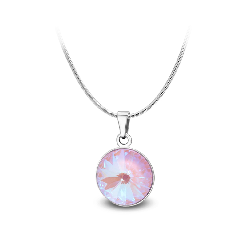Ocelový náhrdelník s krystalem Rivoli Swarovski - Lavender Delite