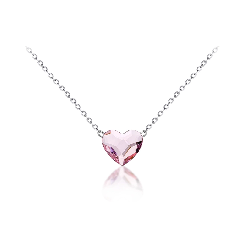 Ocelový jemný náhrdelník Romance s krystalem ve tvaru srdce Swarovski - Rosaline
