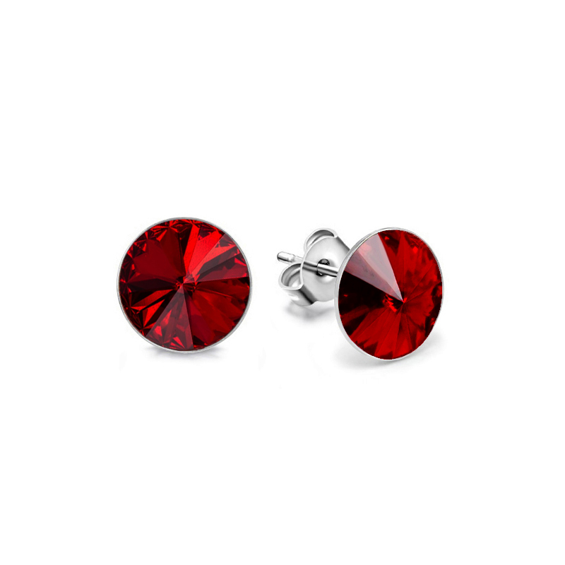 Ocelové náušnice pecky s krystaly Rivoli Swarovski 10mm - Siam
