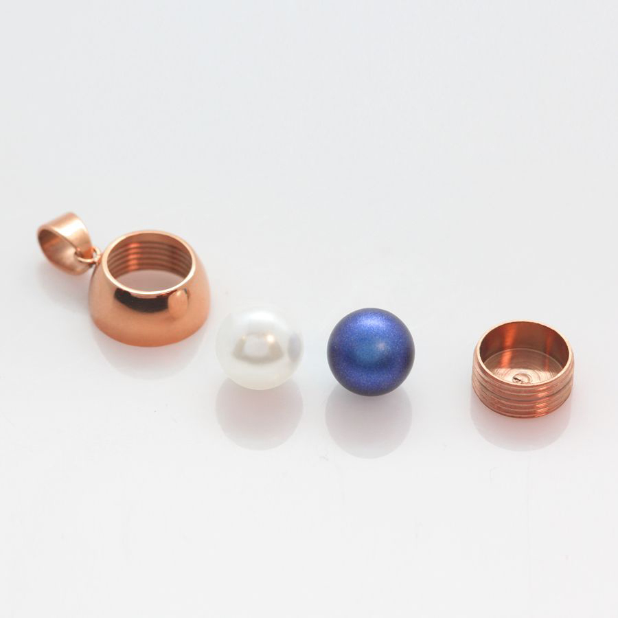 Ocelový pozlacený náhrdelník Pearl Change-N-Go s perlou Swarovski 6mm - 3 v 1 na výměnu