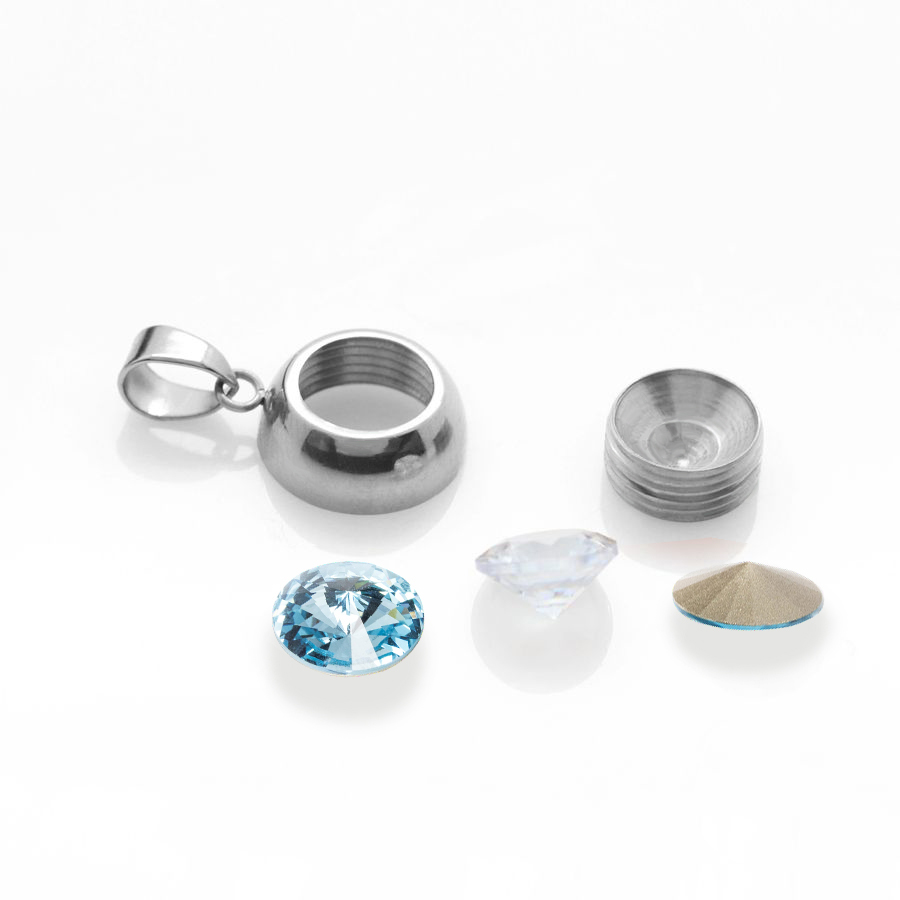 Ocelový náhrdelník Rivoli Change-N-Go s krystalem Swarovski 6mm - 7 v 1