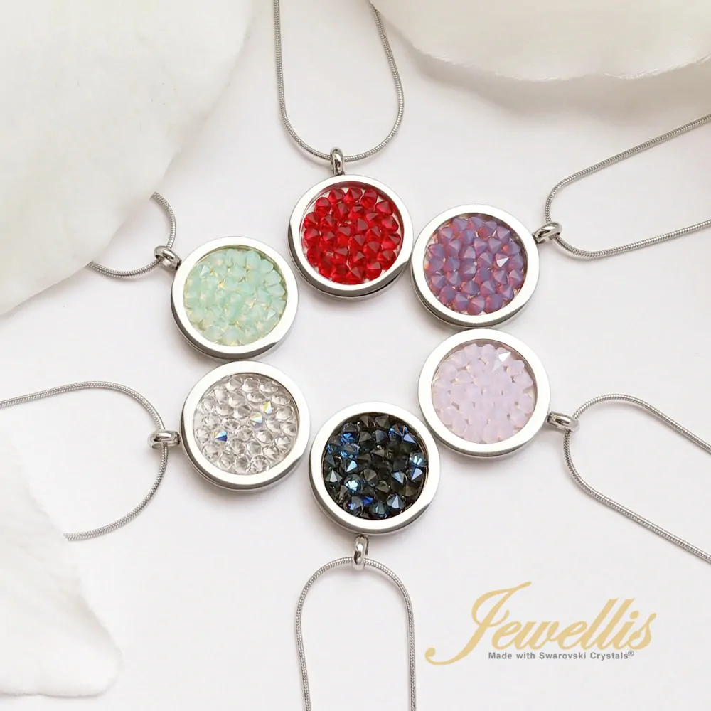 Ocelový náhrdelník Crystal Rocks s krystaly Swarovski - Chrysolite Opal