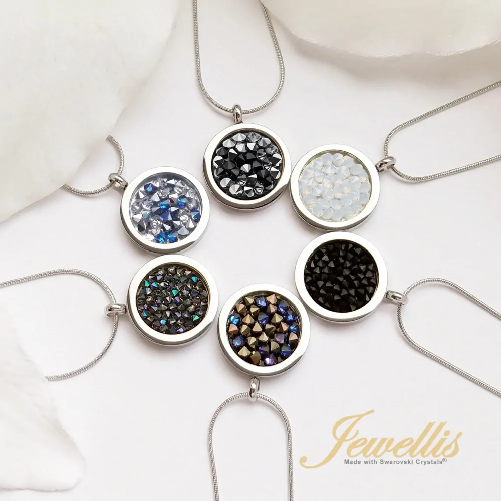 Ocelový náhrdelník Crystal Rocks s krystaly Swarovski - Crystal Heliotrope
