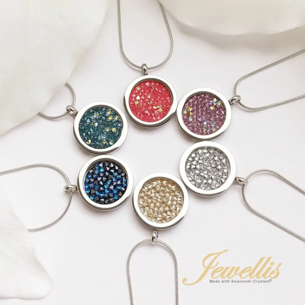 Ocelový náhrdelník Crystal Rocks s krystaly Swarovski - Peony Pink