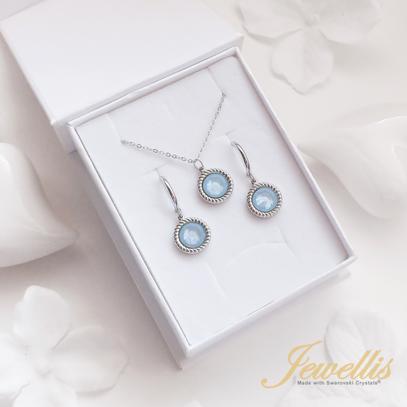Ocelový náhrdelník Twisty s krystalem Swarovski - Crystal Sky Ignite