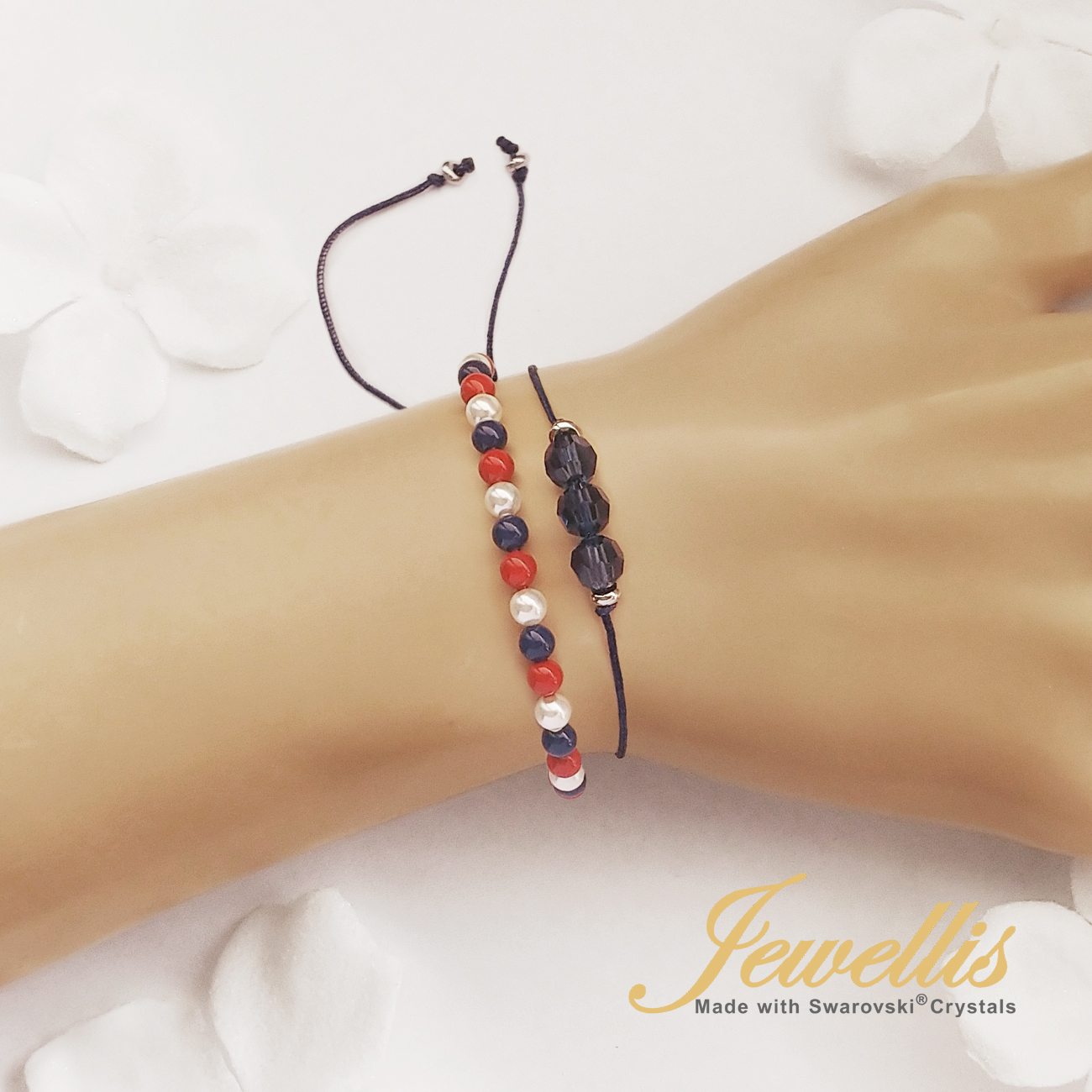 Ocelový perlový náramek Marine Red Pearl na ruku s perlami Swarovski