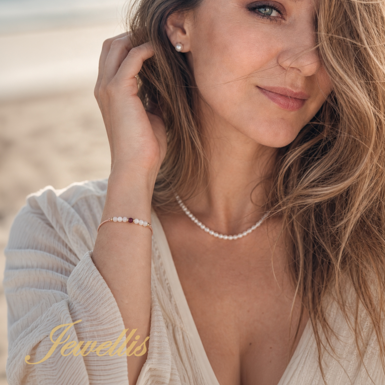 Silk Harmony Ruby – Hedvábný náramek s rubínem a měsíčním kamenem | 14K gold filled