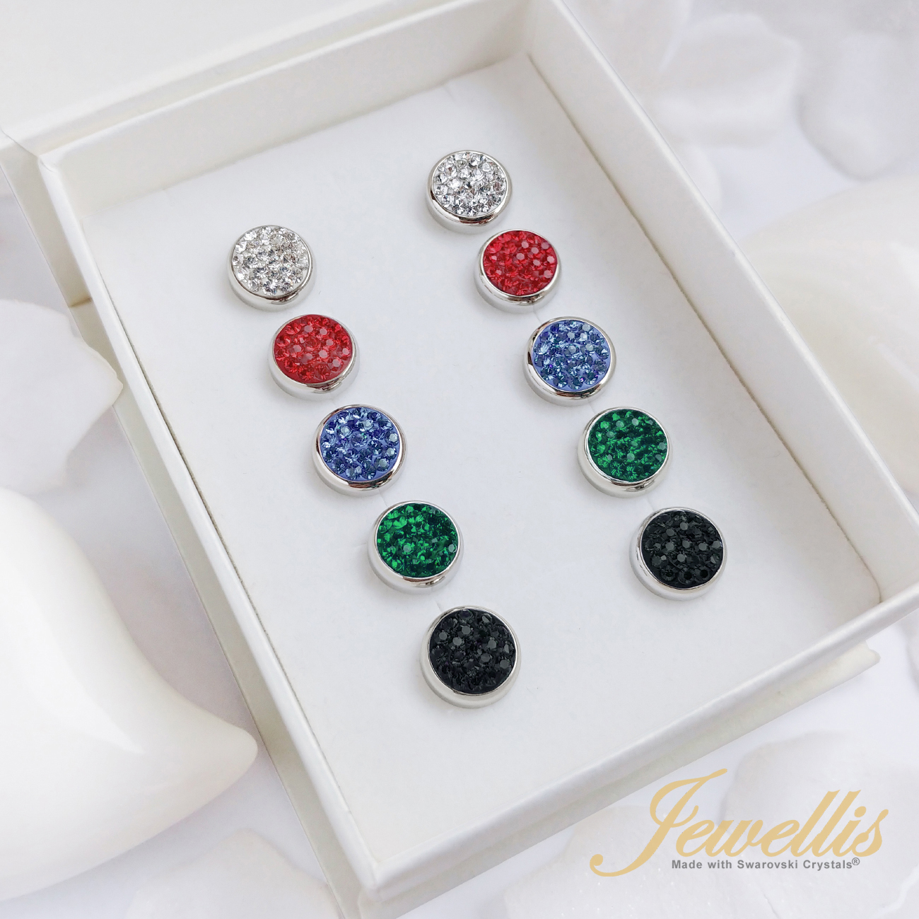 Dárková sada náušnic Sparkling Pavé - 5 párů s krystaly Swarovski 