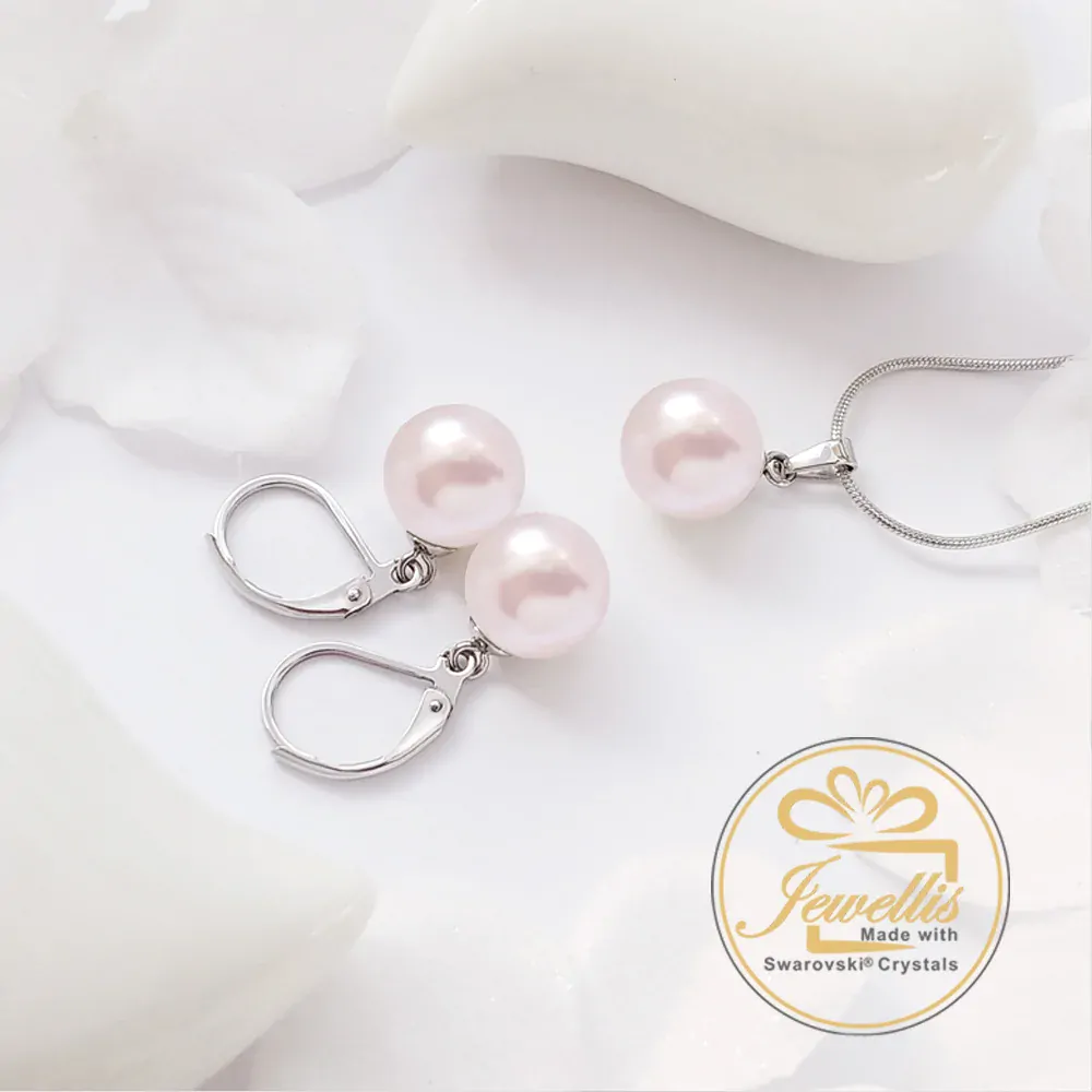 Ocelový perlový set s perlou Swarovski - Rosaline