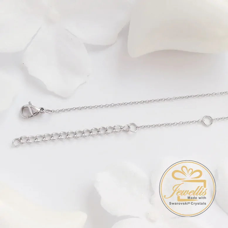 Ocelový náhrdelník ve tvaru kruhu s krystalem Swarovski - Crystal F