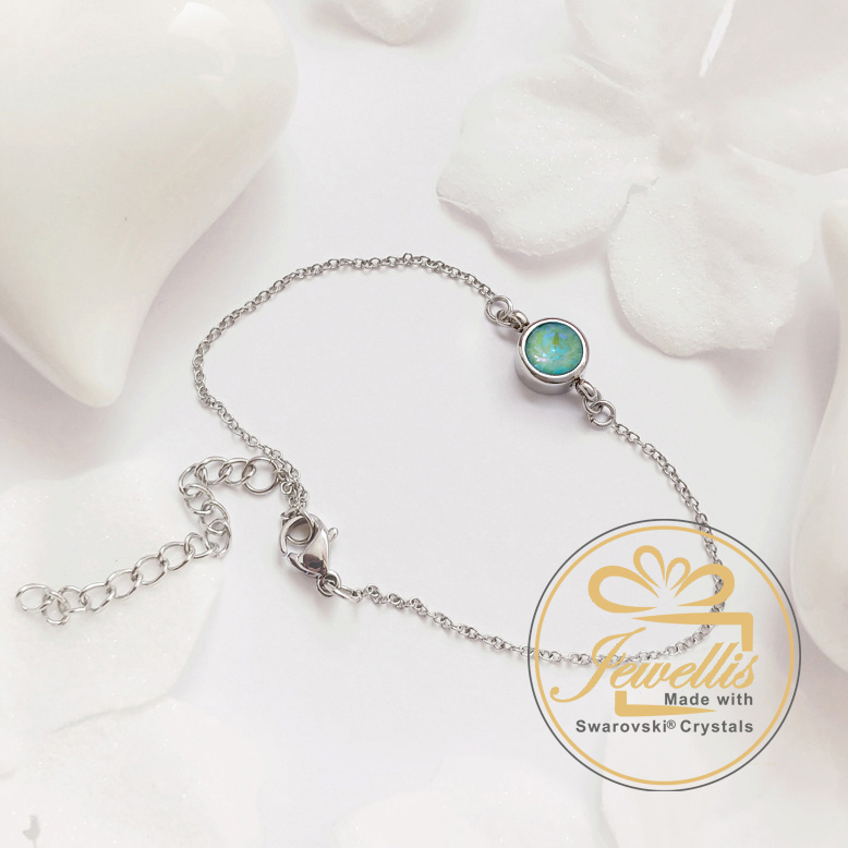 Ocelový náramek Chaton Deluxe s krystaly Swarovski - Silky Sage Delite