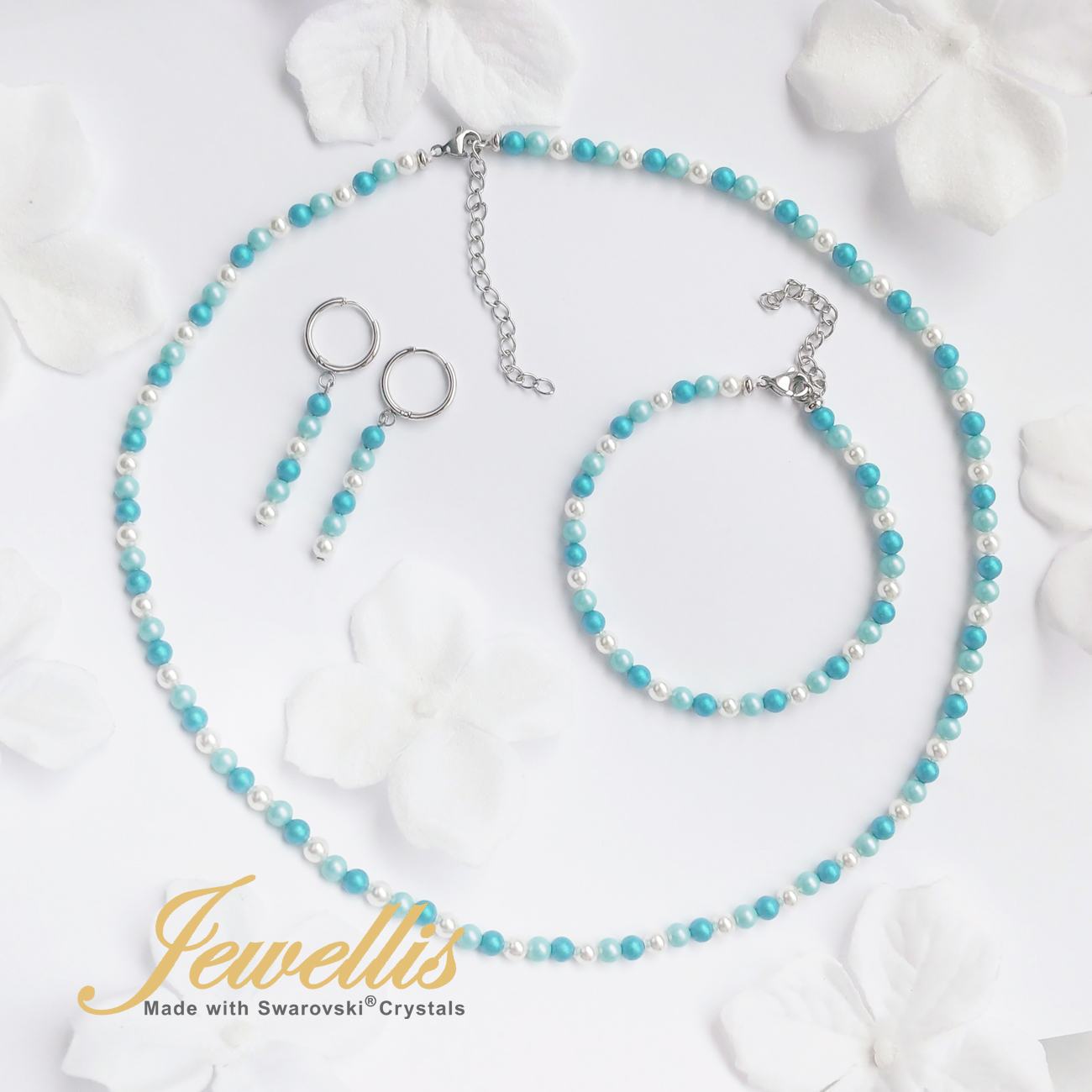 Ocelový perlový náramek Lagoon Pearl na ruku s perlami Swarovski
