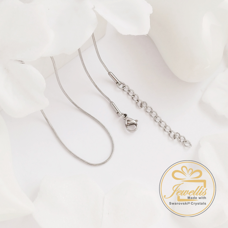 Ocelový náhrdelník Crystal Rocks s krystaly Swarovski - White Opal