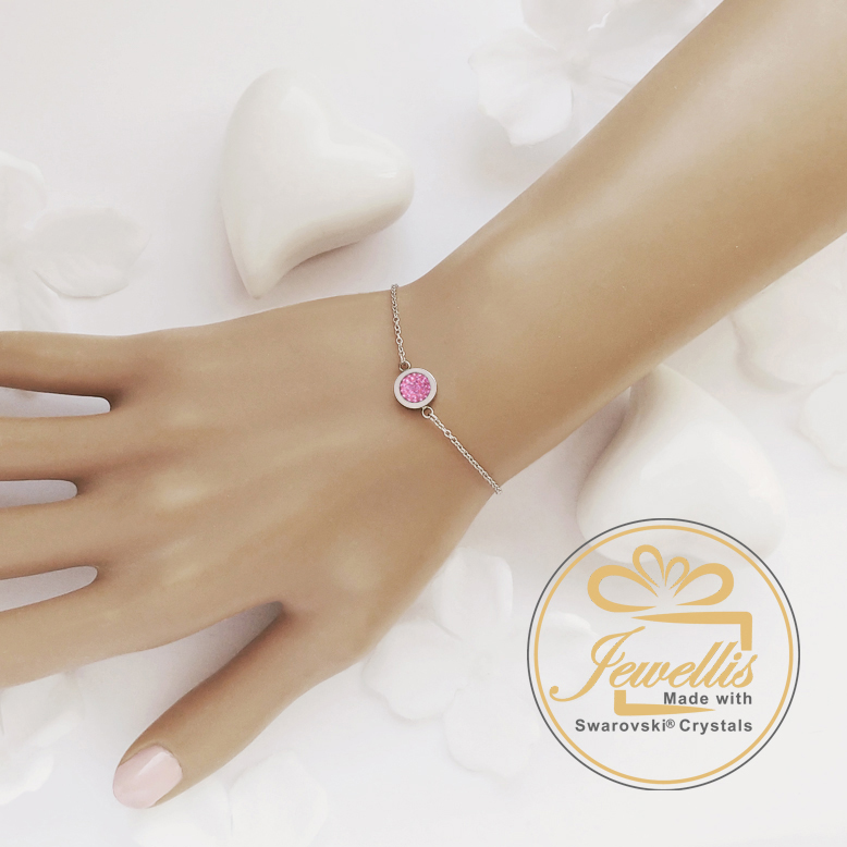 Ocelový set Pavé s krystaly Swarovski - Rose
