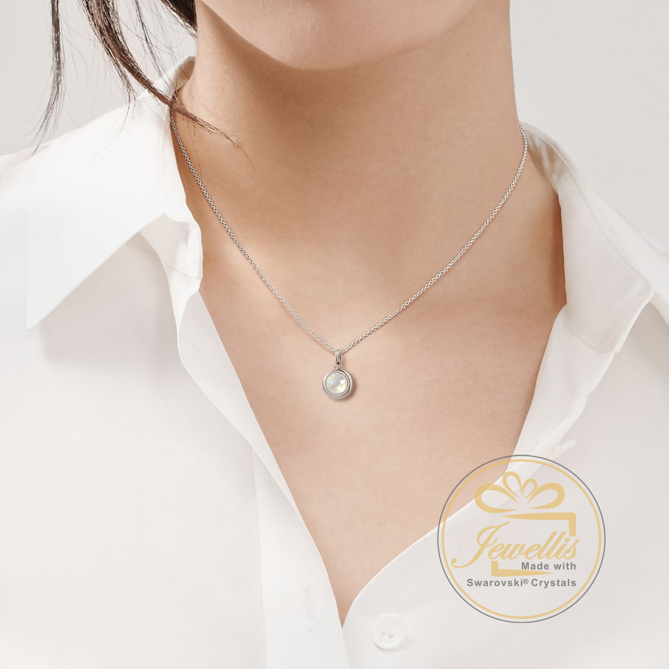 3-dílná ocelová sada Chaton Deluxe - náramek, náhrdelník a náušnice kruhy s krystaly Swarovski - Royal Blue Delite