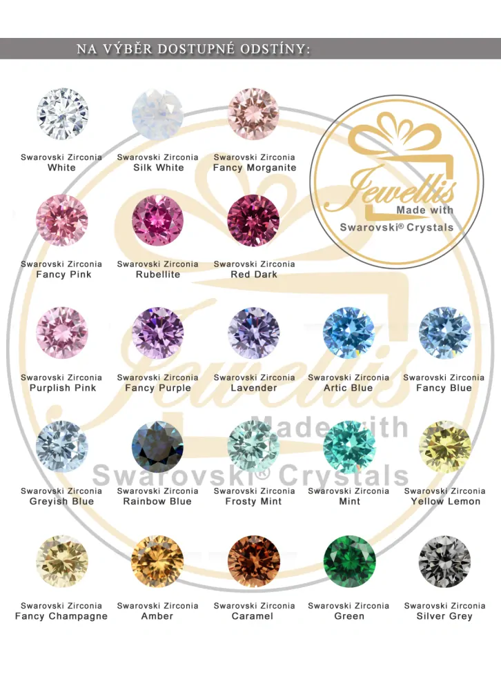 Stříbrný rhodiovaný náhrdelník Round Deluxe se zirkony Swarovski Zirconia