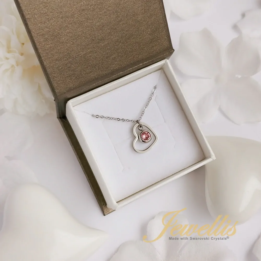 Ocelový náhrdelník Mini Heart ve tvaru srdce s krystalem Swarovski - Crystal F v hodnotě 439 Kč