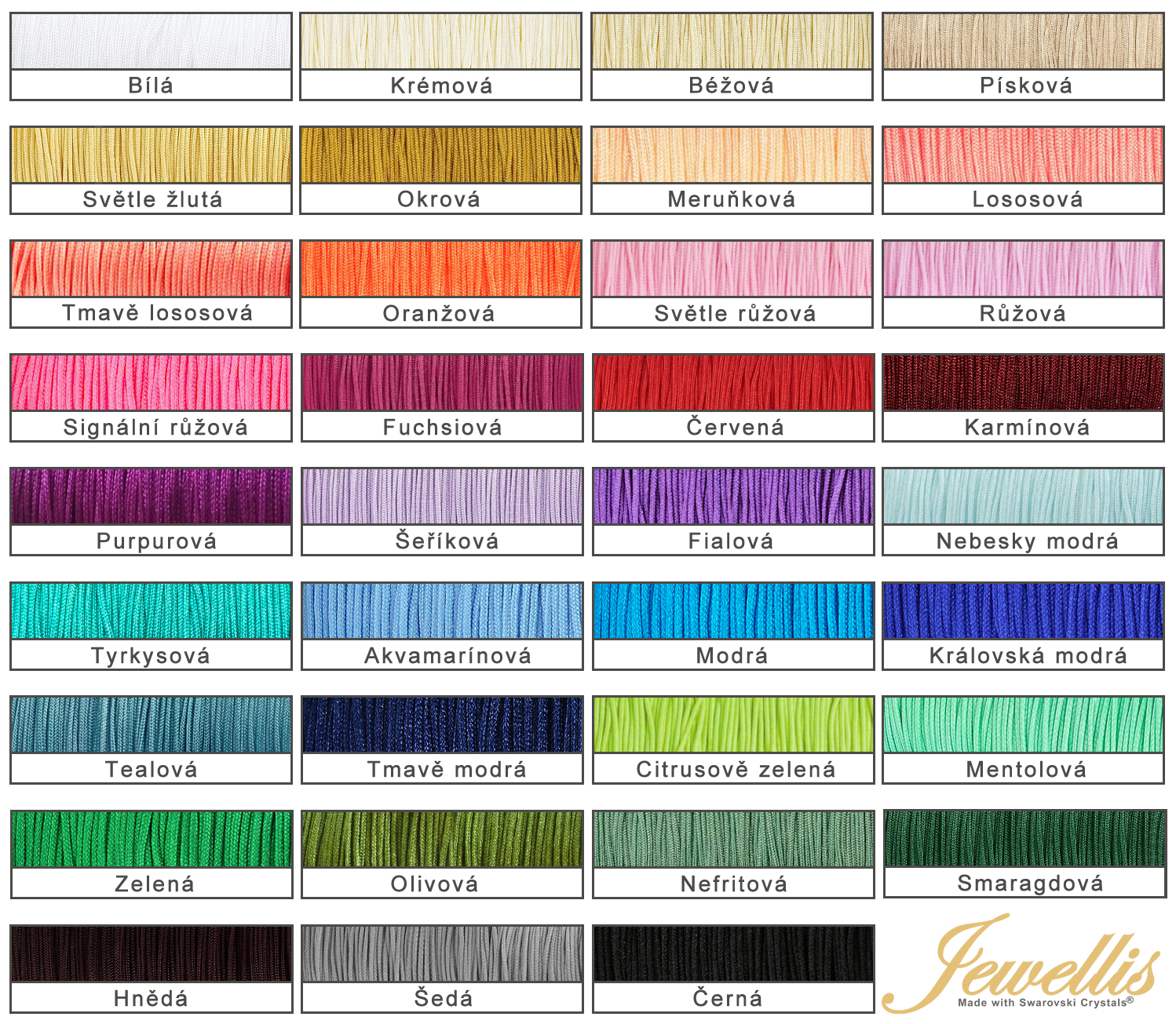 Šnůrkový náramek Vibes s korálky Swarovski 