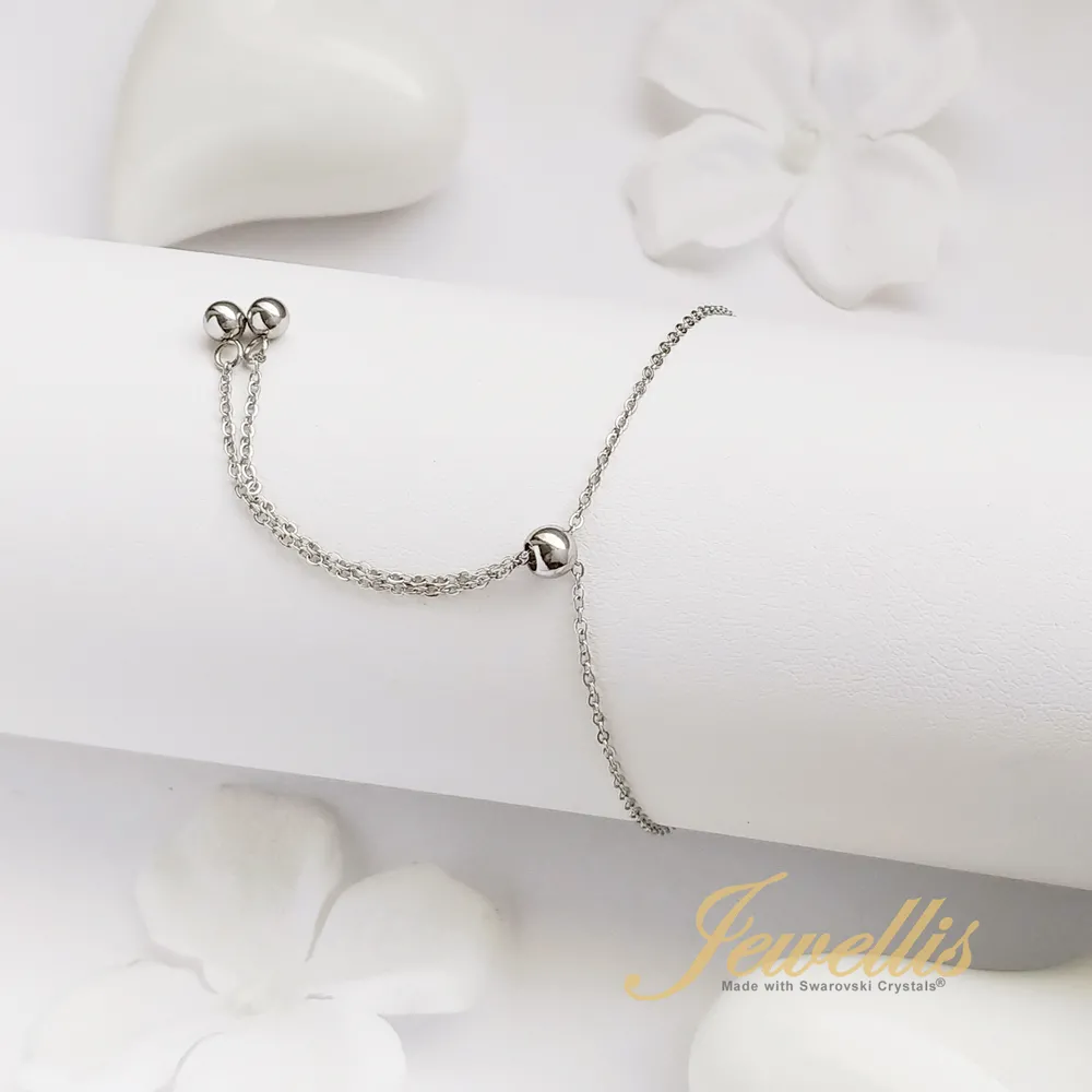 Zvýhodněná 2-dílná sada personalizovaný ocelový náhrdelník a náramek Crystal Heart Letter - srdce s písmenem A až Z a krystalem Swarovski