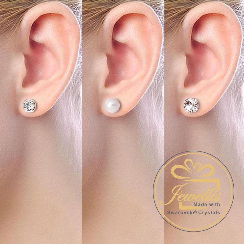 Dárková sada náušnic Mix Crystals - 3 páry s krystaly a perlami Swarovski