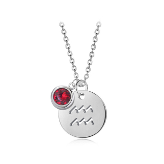 Ocelový náhrdelník konstelace ve znamení zvěrokruhu vodnář s krystalem měsíce Leden Swarovski - Siam