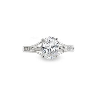 Stříbrný rhodiovaný prsten Princess Oval Zirconia se zirkonem Swarovski - White
