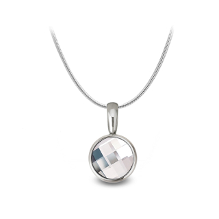 Ocelový náhrdelník Chessboard s krystalem Swarovski - Crystal F