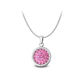 Ocelový náhrdelník Pavé s krystaly Swarovski - Rose