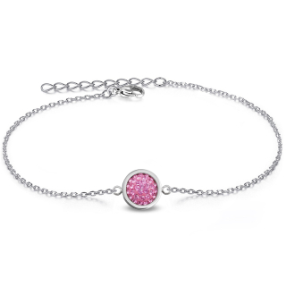 Ocelový náramek Pavé s krystaly Swarovski - Rose