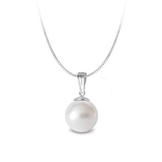 Stříbrný perlový náhrdelník perla Swarovski - Crystal White