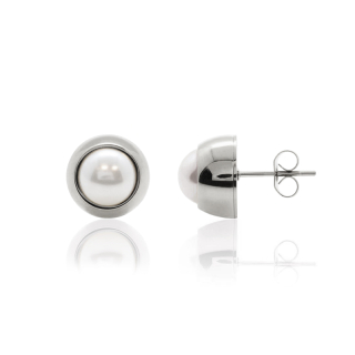 Ocelové náušnice pecky Pearl Change-N-Go s perlami Swarovski 8mm - Crystal White
