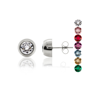 Ocelové náušnice pecky Chaton Change-N-Go s krystaly Swarovski 6mm - 7 v 1