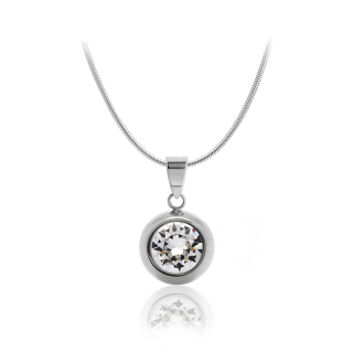 Ocelový náhrdelník Chaton Change-N-Go s krystalem Swarovski 8mm - Crystal F
