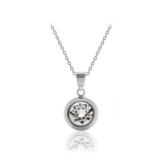 Ocelový náhrdelník Chaton Change-N-Go s krystalem Swarovski 8mm - Crystal F