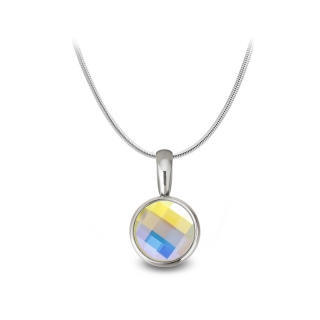 Ocelový náhrdelník Chessboard s krystalem Swarovski - Crystal AB