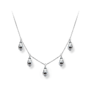 Ocelový náhrdelník Teardrop s přívěsky ve tvaru kapky s krystaly Swarovski - Crystal CAL
