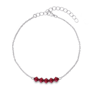 Ocelový korálkový náramek Bicones s krystaly Swarovski - Siam